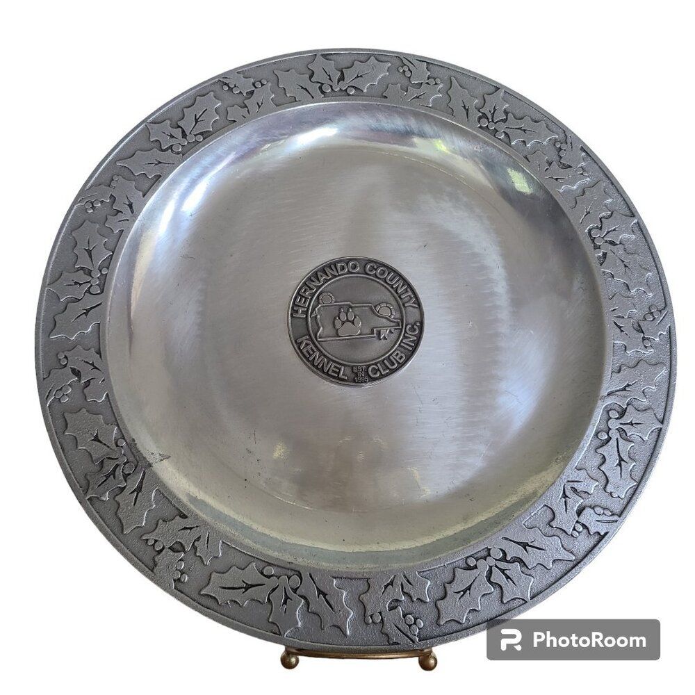 Vintage Hernando County Kennel Club Pewtarex Dog Show Trophy Promo Plate